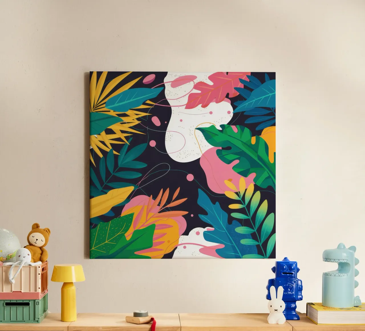 Dschungelkatze Tarnung Leinwand mit Schattenfugenrahmen von Wish Studio