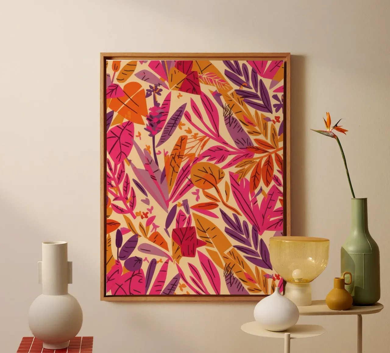 Warm blad wandkleed canvas met Baklijst van Heaven Craft