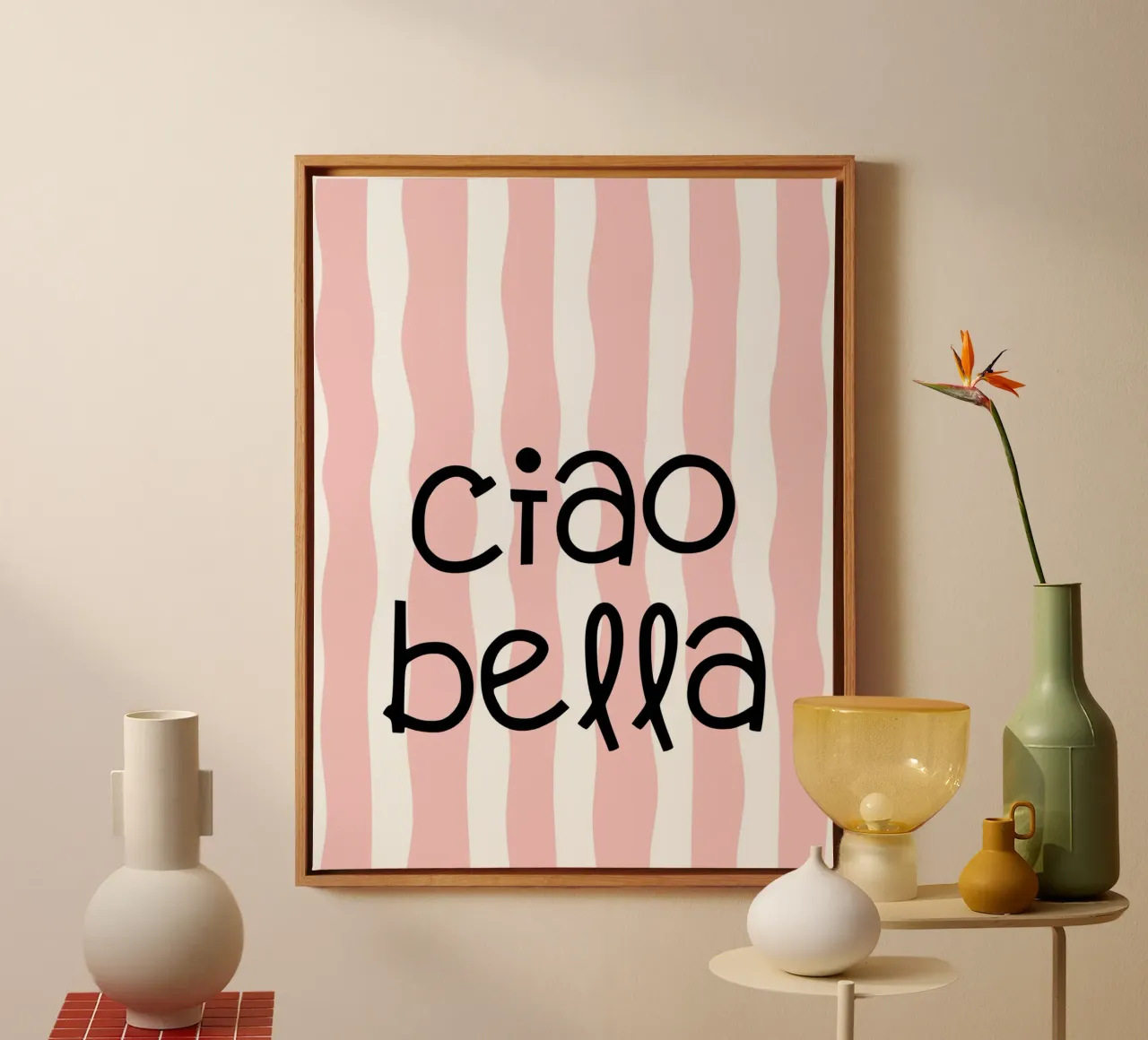 Ciao bella tela con Cornice a cassetta da PinkCandyWalls