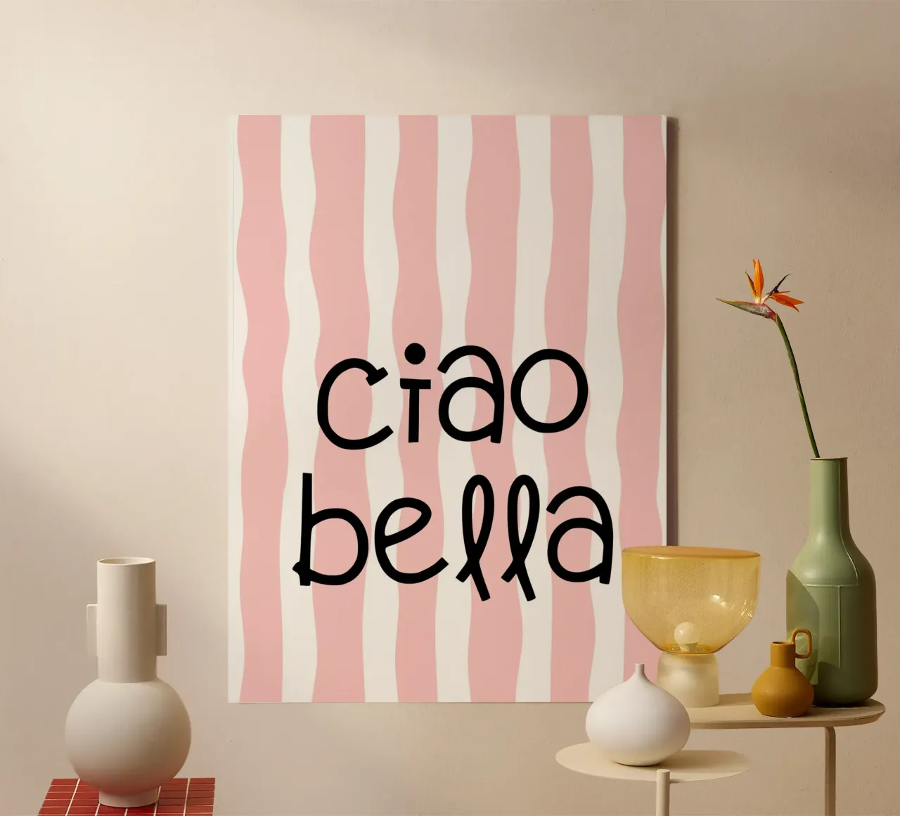 Ciao bella tela con Cornice a cassetta da PinkCandyWalls