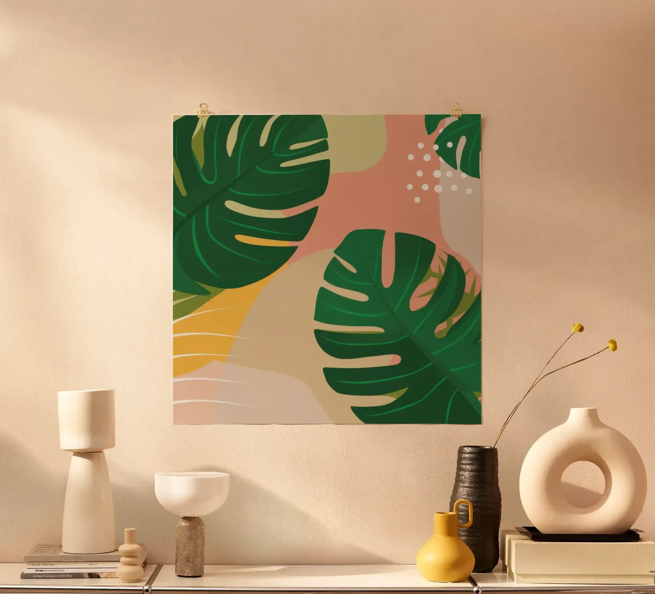 Grafica Monstera Pop poster con telaio in plastica da Wish Studio