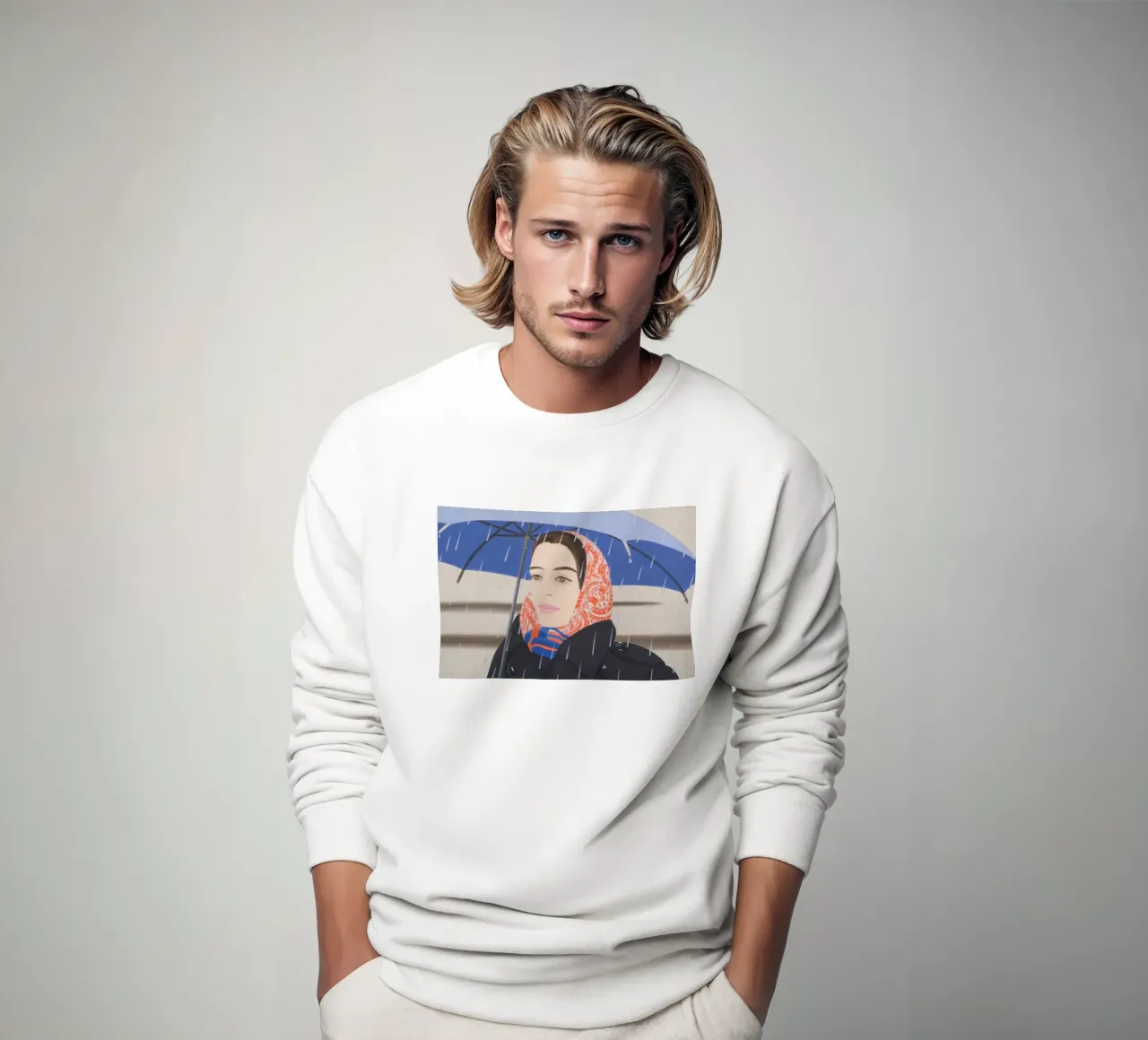Ombrello blu Alex Katz felpa da Marcobarshop