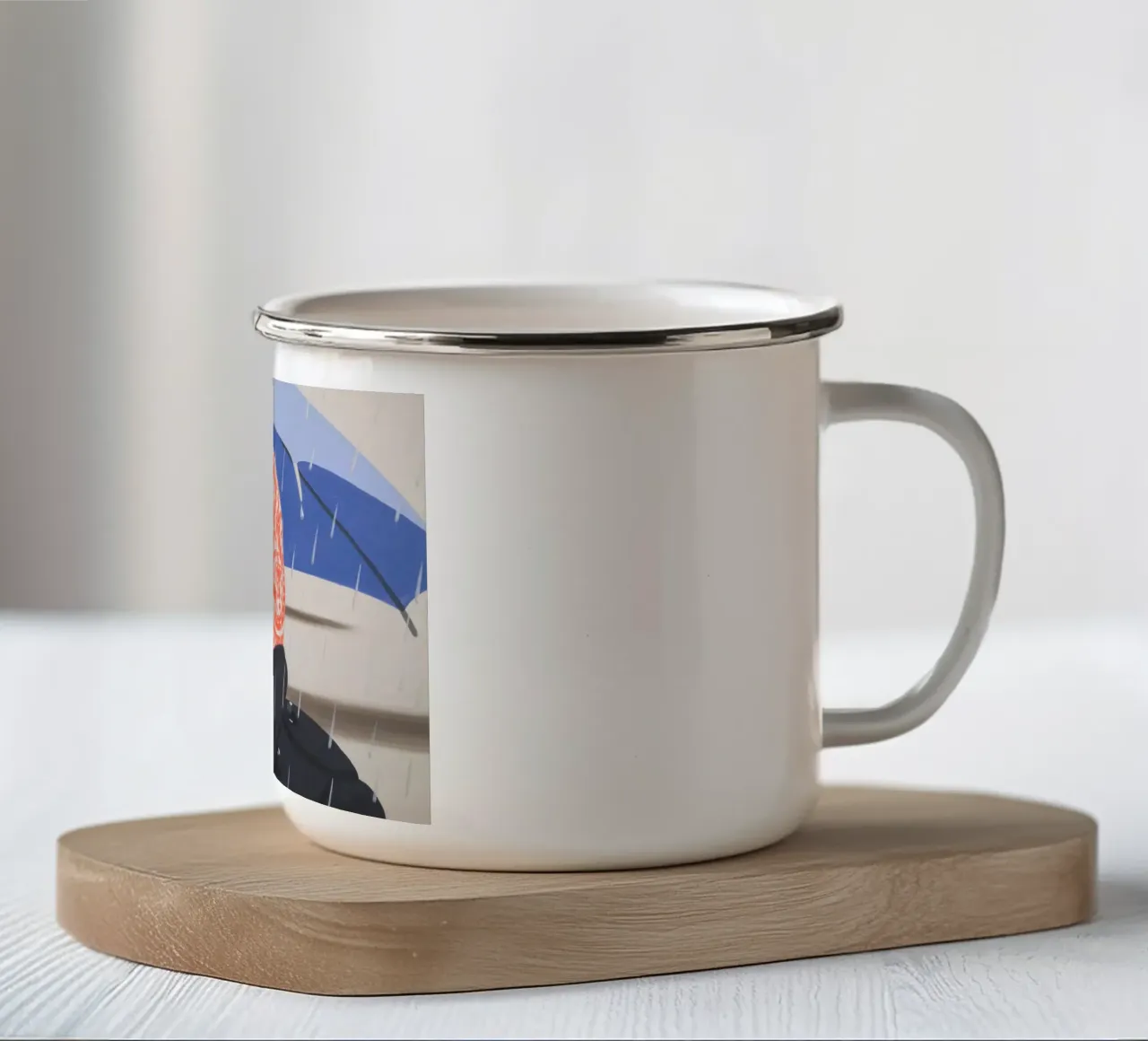 Ombrello blu Alex Katz tazza in smalto da Marcobarshop