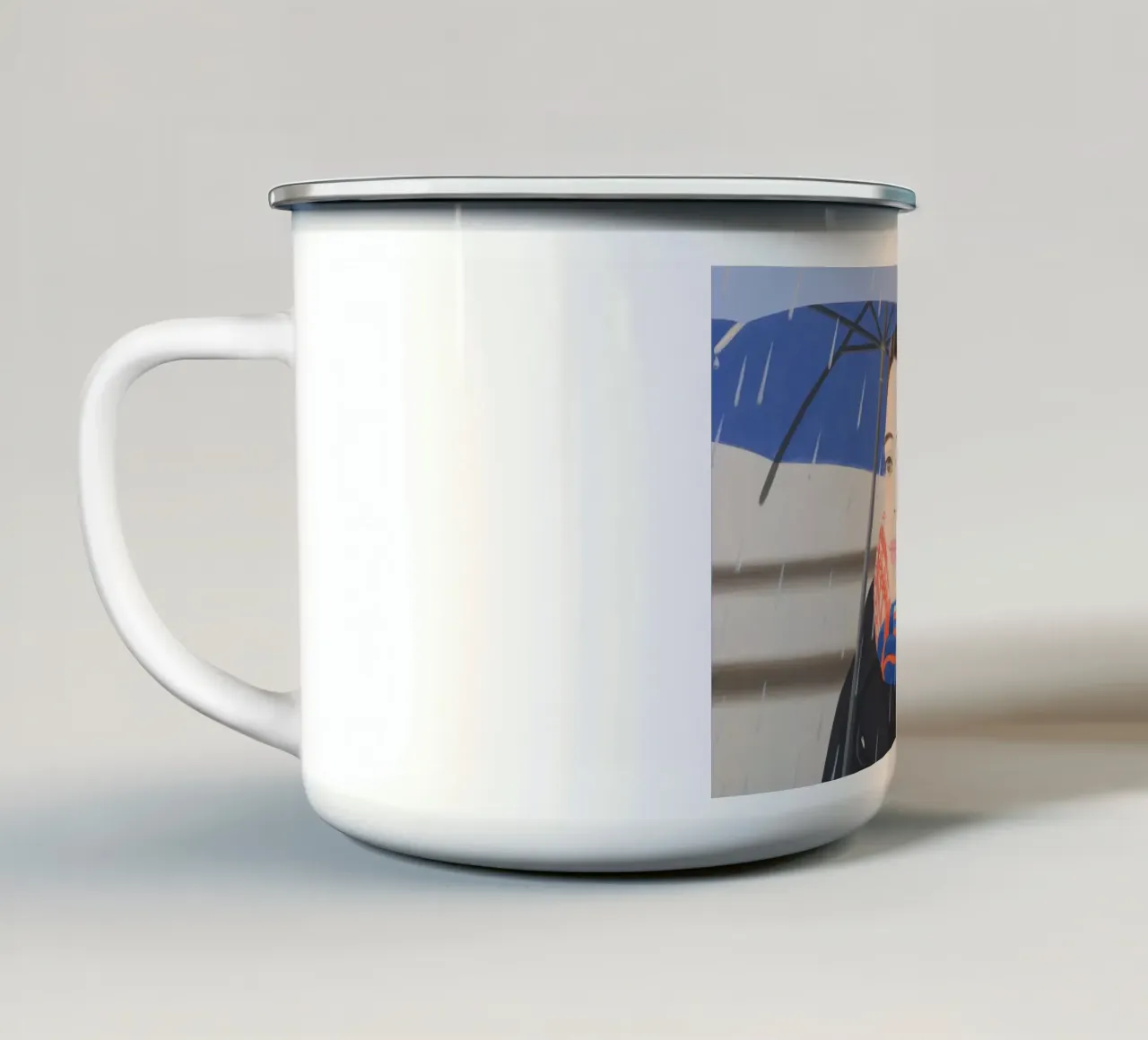 Ombrello blu Alex Katz tazza in smalto da Marcobarshop