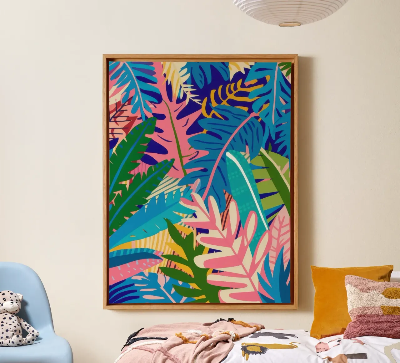 Rainforest Canopy Haze canvas with Floater frame by Wish Studio