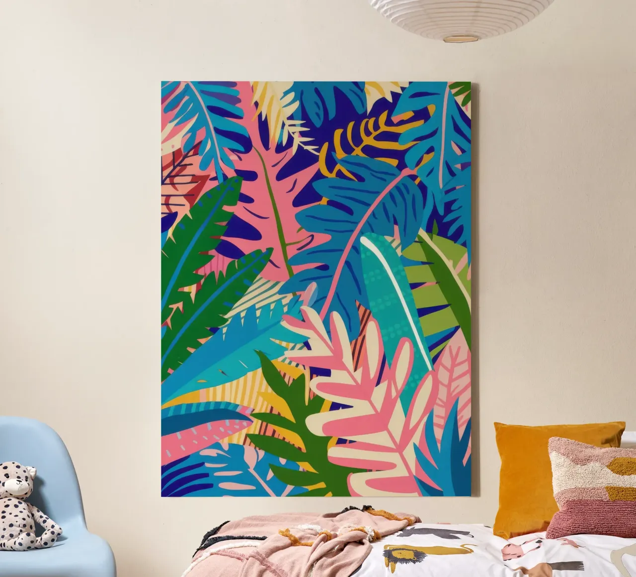 Rainforest Canopy Haze canvas with Floater frame by Wish Studio