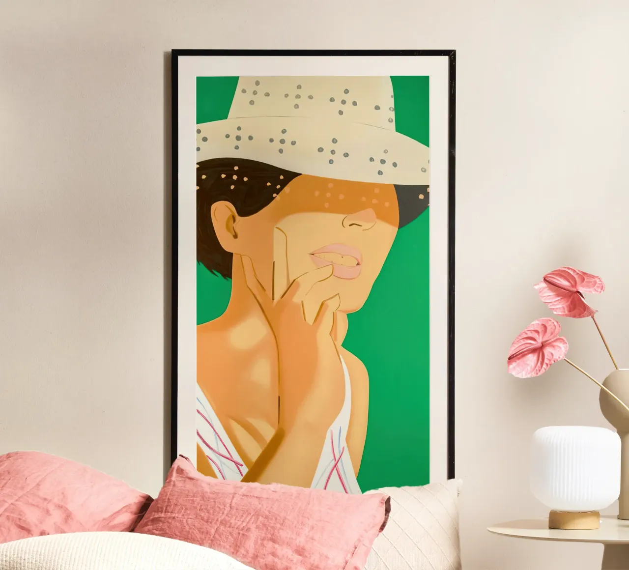 Alex Katz Cappello di paglia Vivien poster da Marcobarshop