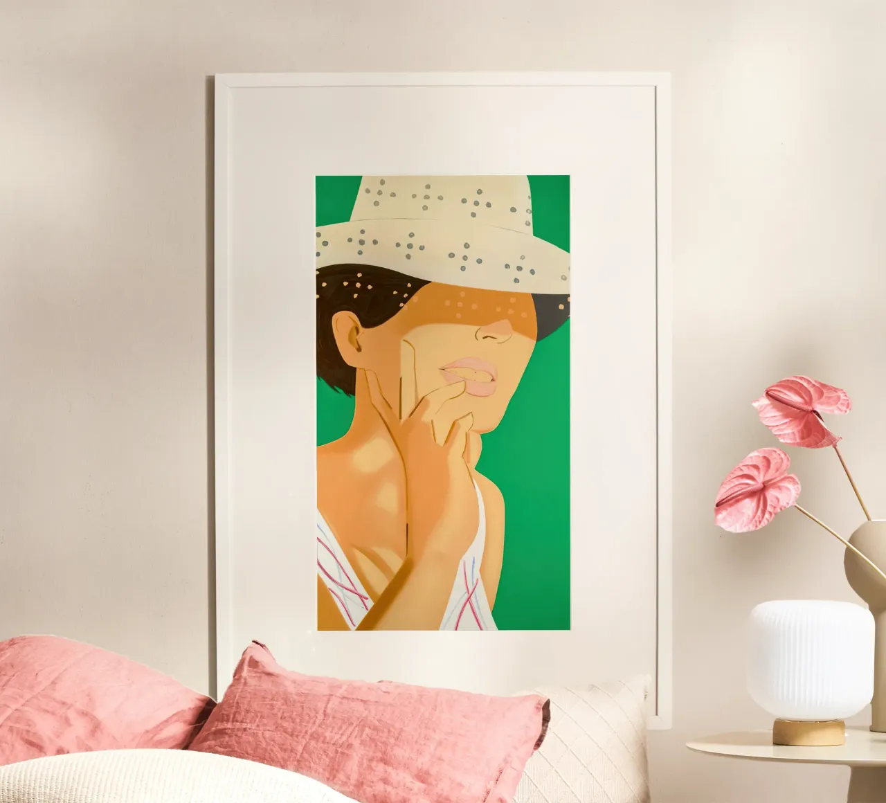 Alex Katz Cappello di paglia Vivien poster da Marcobarshop