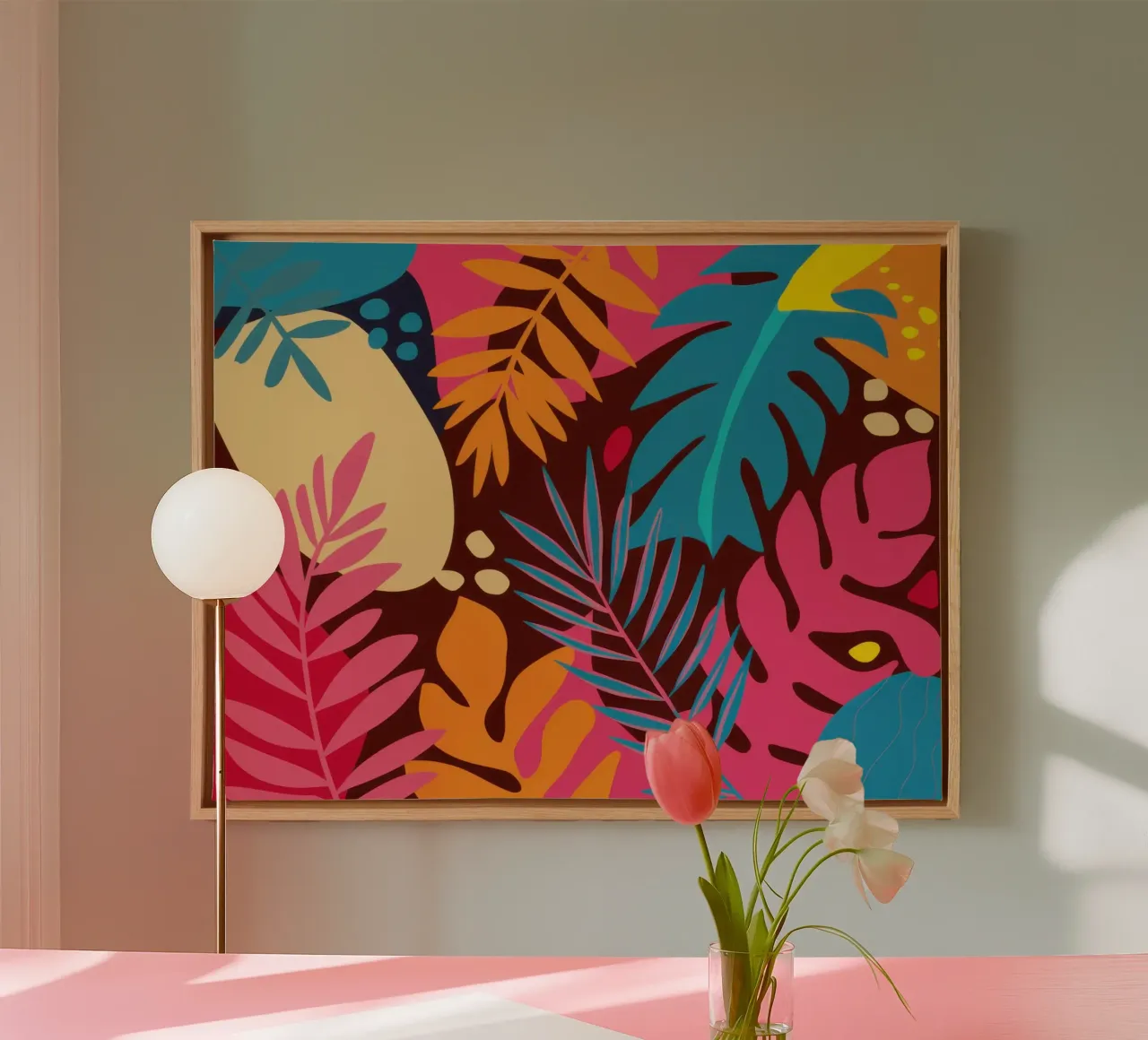 Chromatic Foliage Fusion canvas with Floater frame by Echo Saber