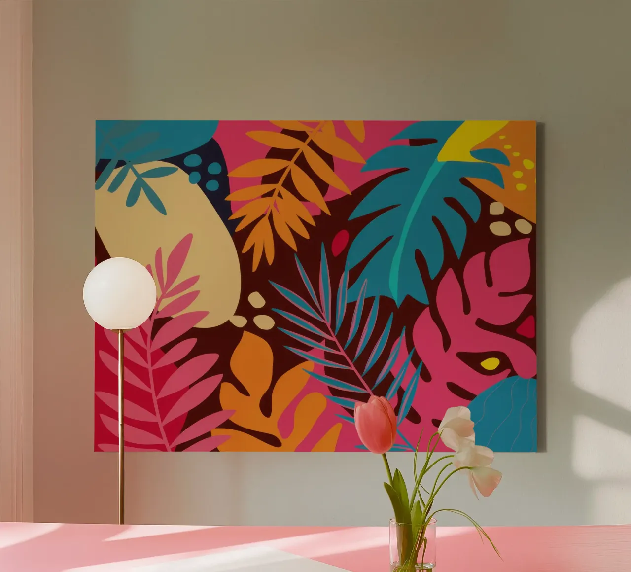 Chromatic Foliage Fusion canvas with Floater frame by Echo Saber
