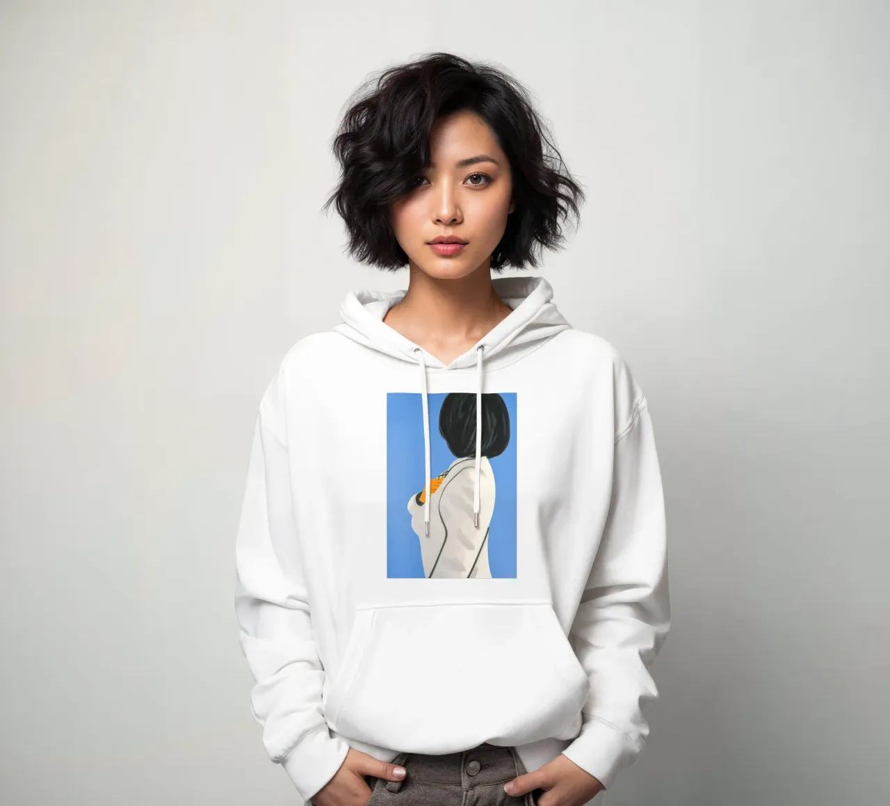Alex Katz Vivien in cappotto bianco felpa con cappuccio da Marcobarshop