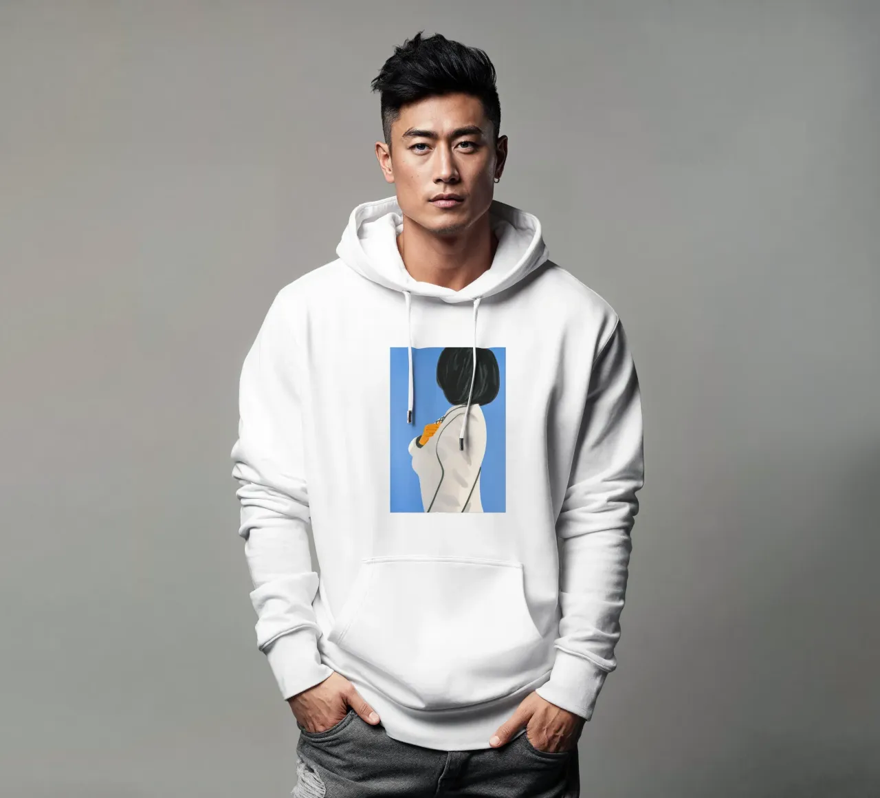 Alex Katz Vivien in cappotto bianco felpa con cappuccio da Marcobarshop