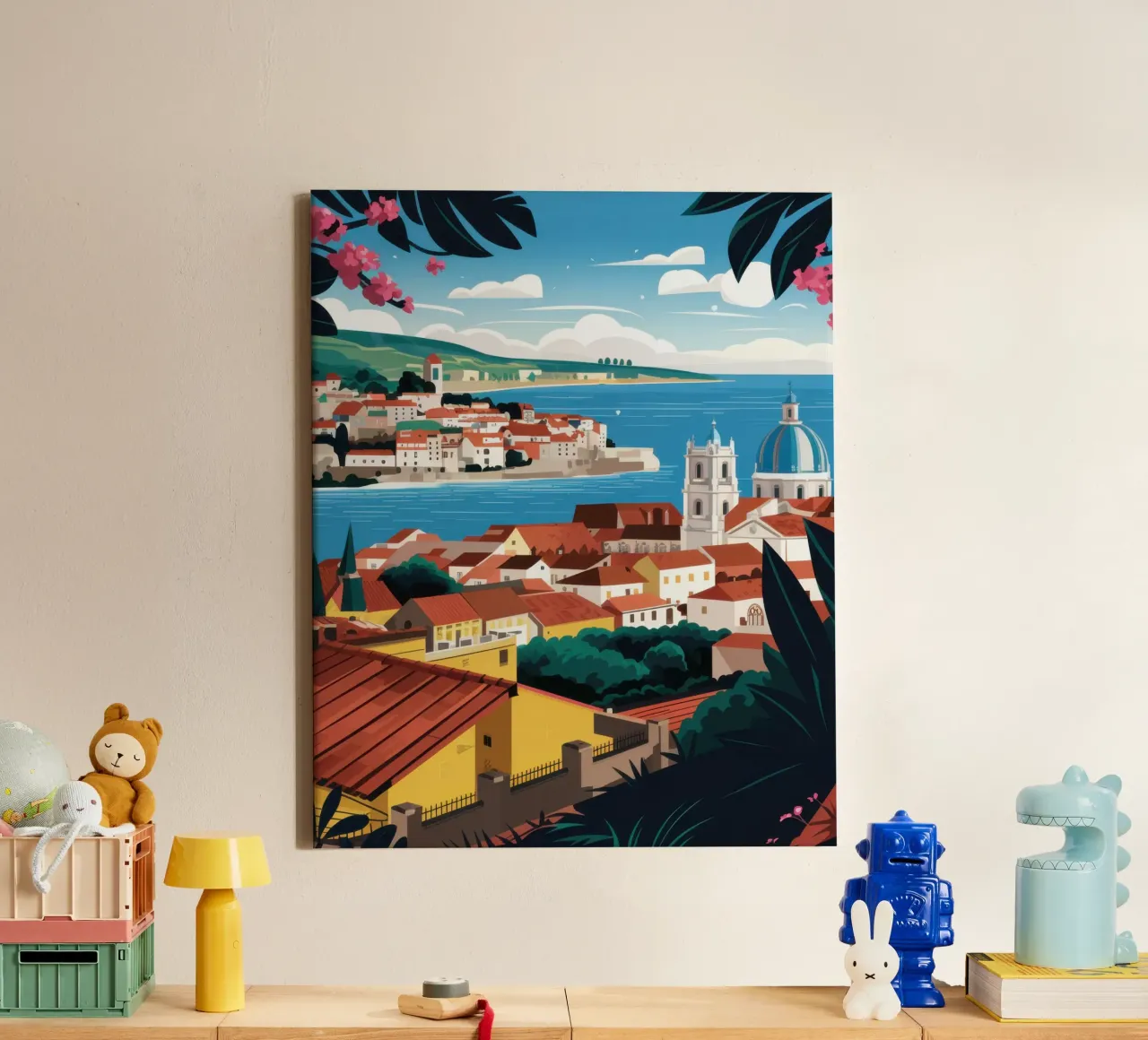 Vue sur la côte adriatique toile avec Caisse américaine de Heaven Craft