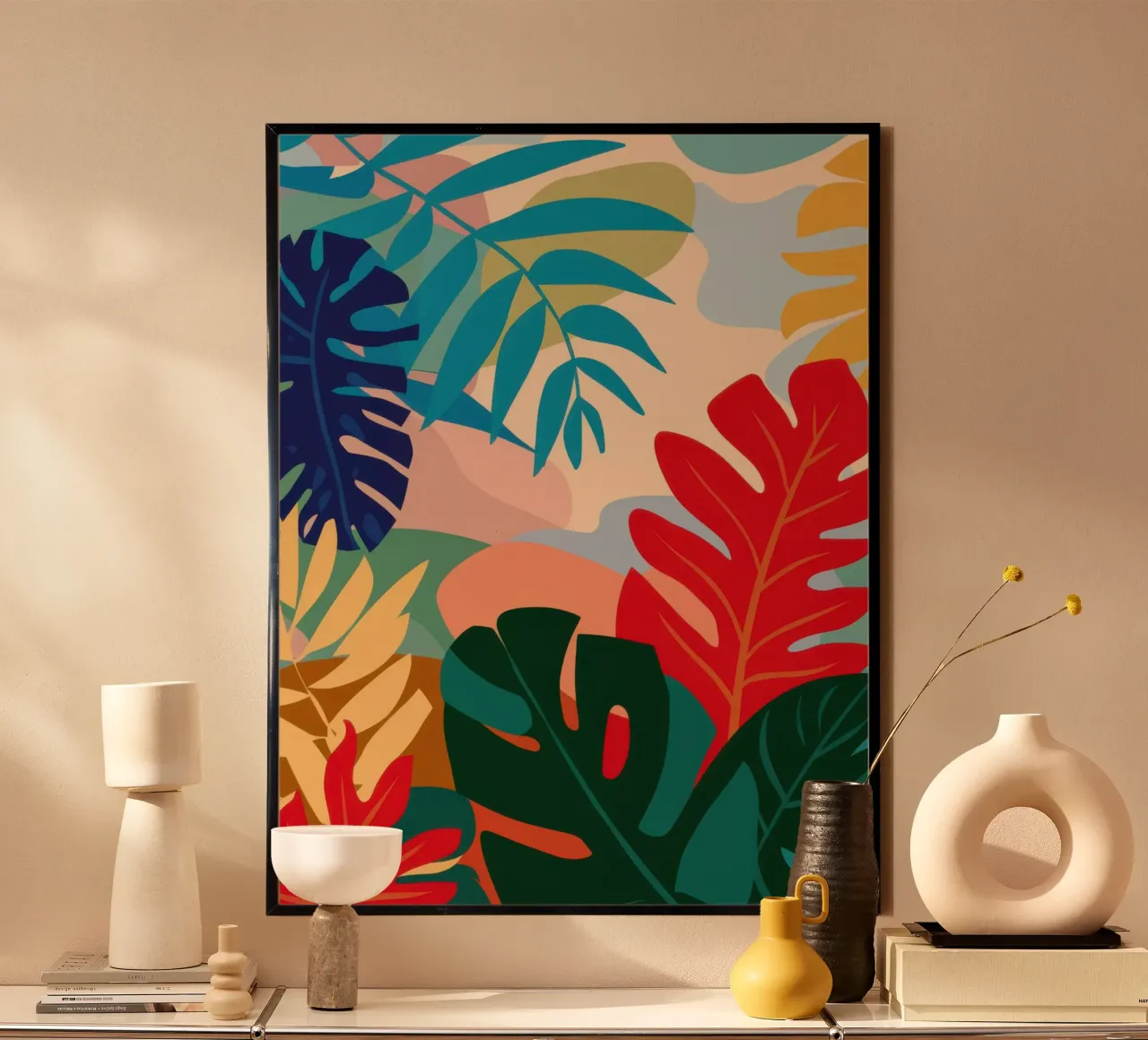 Collage di foglie vibranti poster da Wish Studio