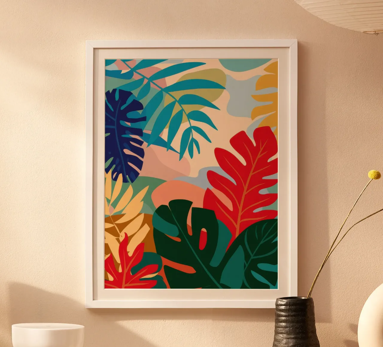 Collage di foglie vibranti poster da Wish Studio