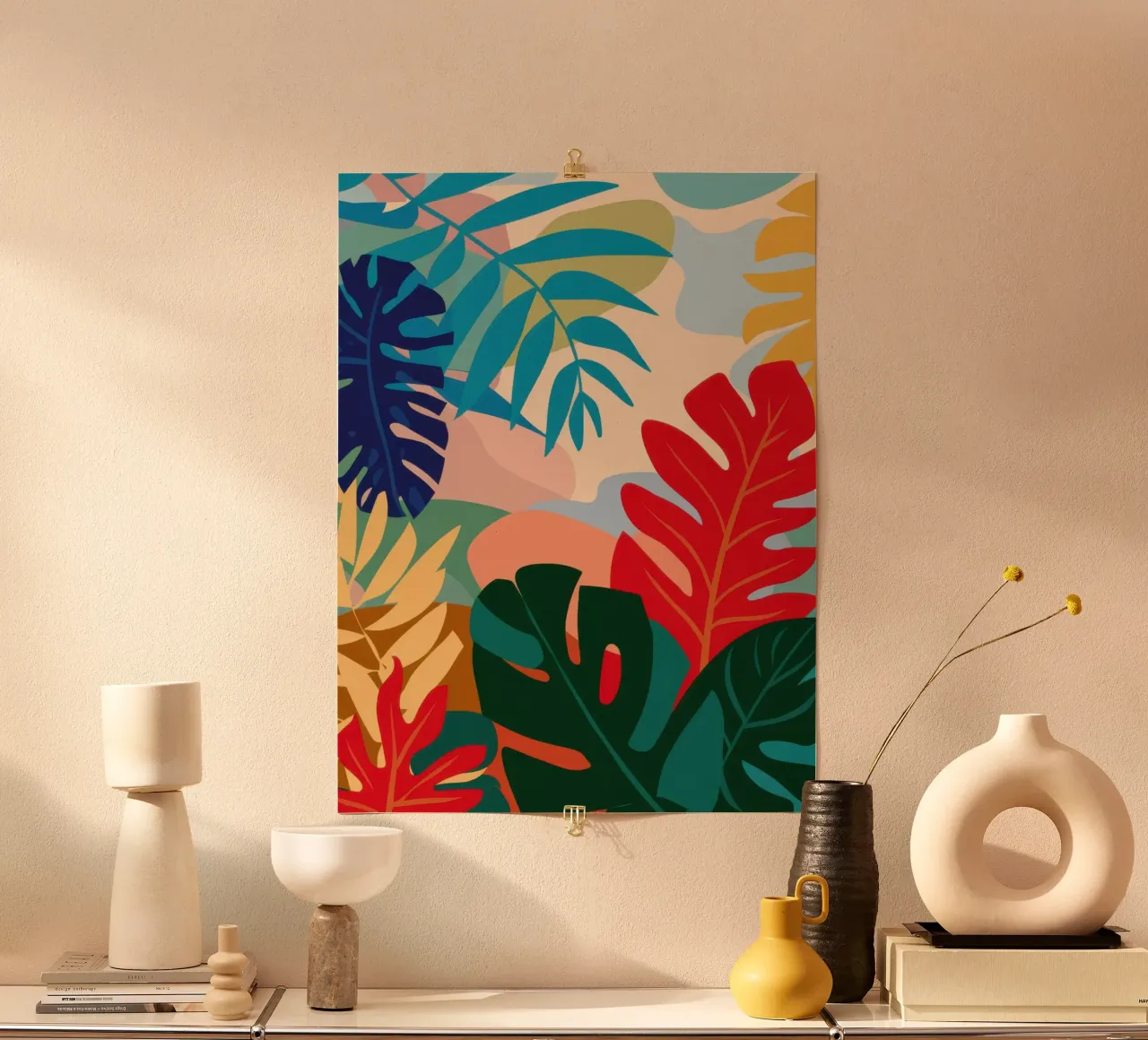 Collage di foglie vibranti poster da Wish Studio