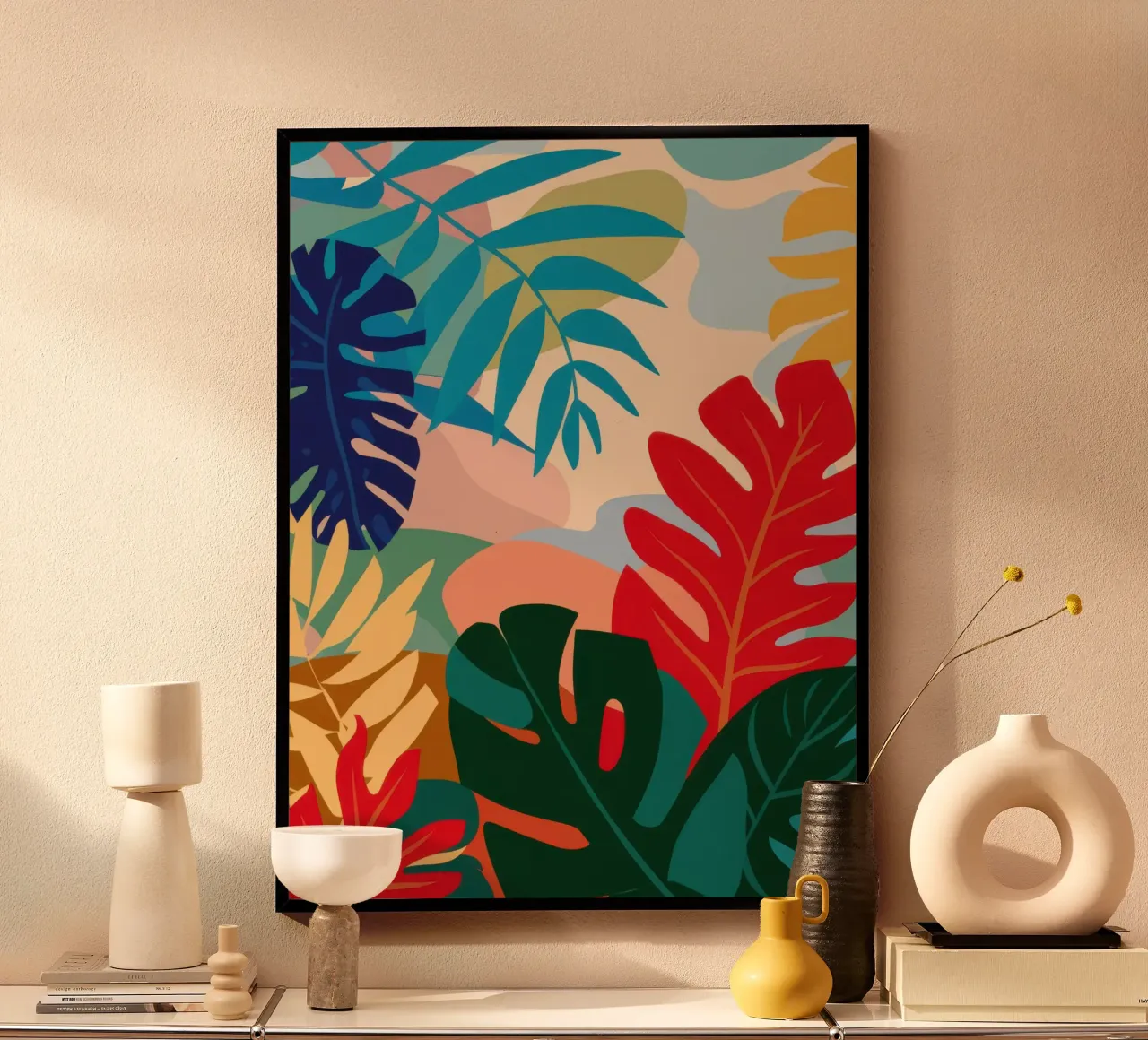 Collage di foglie vibranti poster da Wish Studio