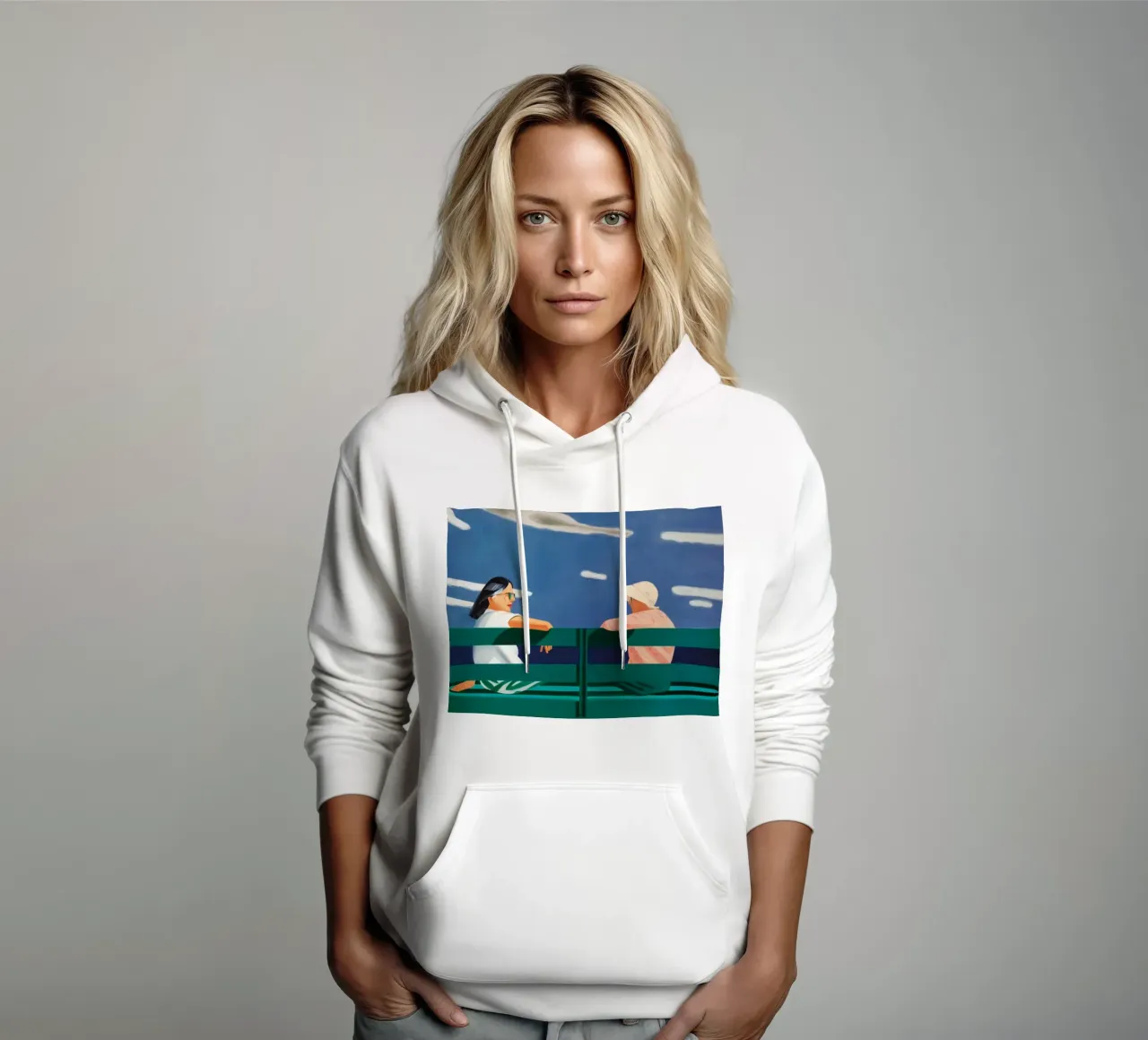 Alex Katz Ada e Louise felpa con cappuccio da Marcobarshop