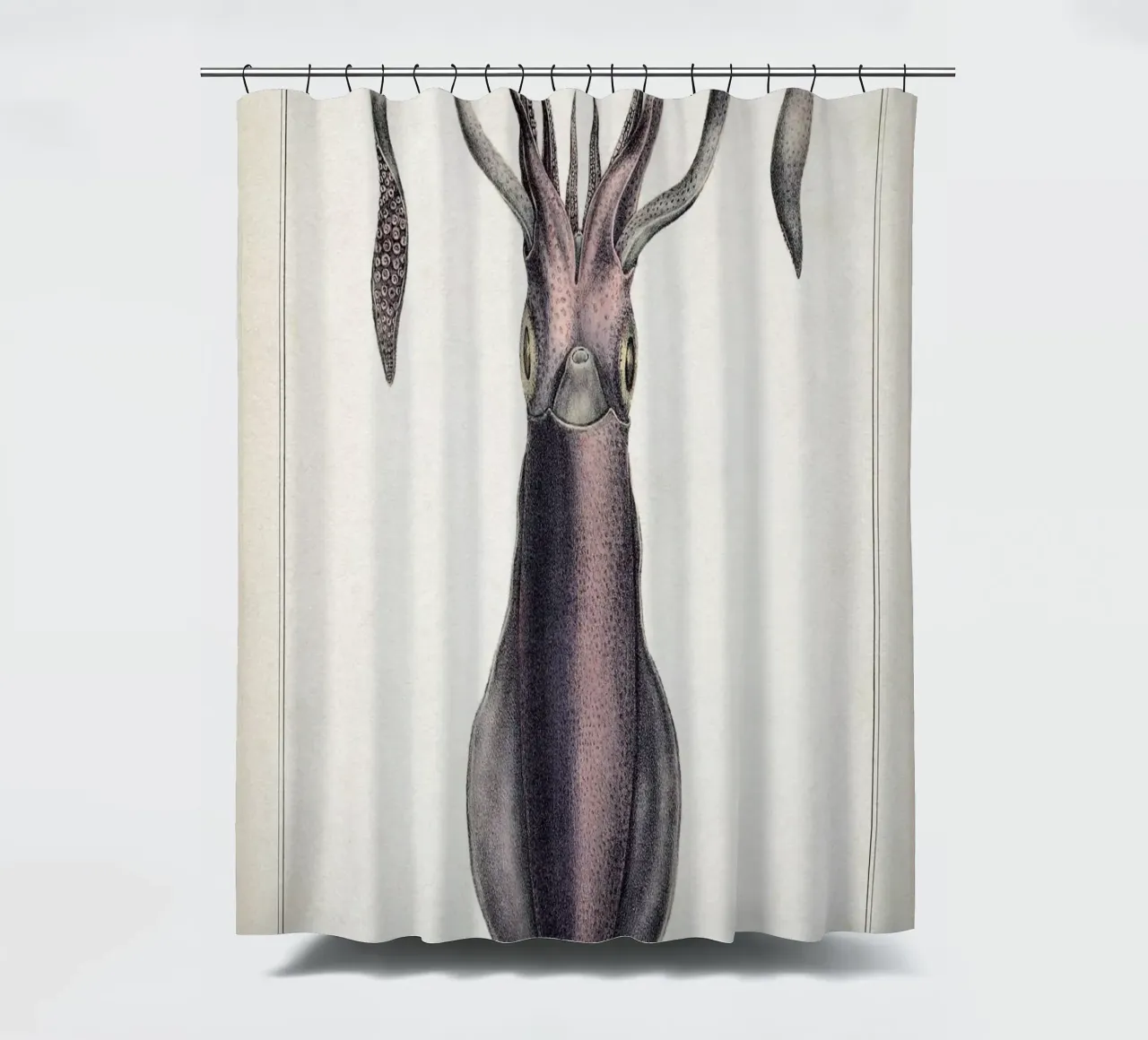 Vintage Vérany 2 Sepia Elegans shower curtain by Vintage Print Collection
