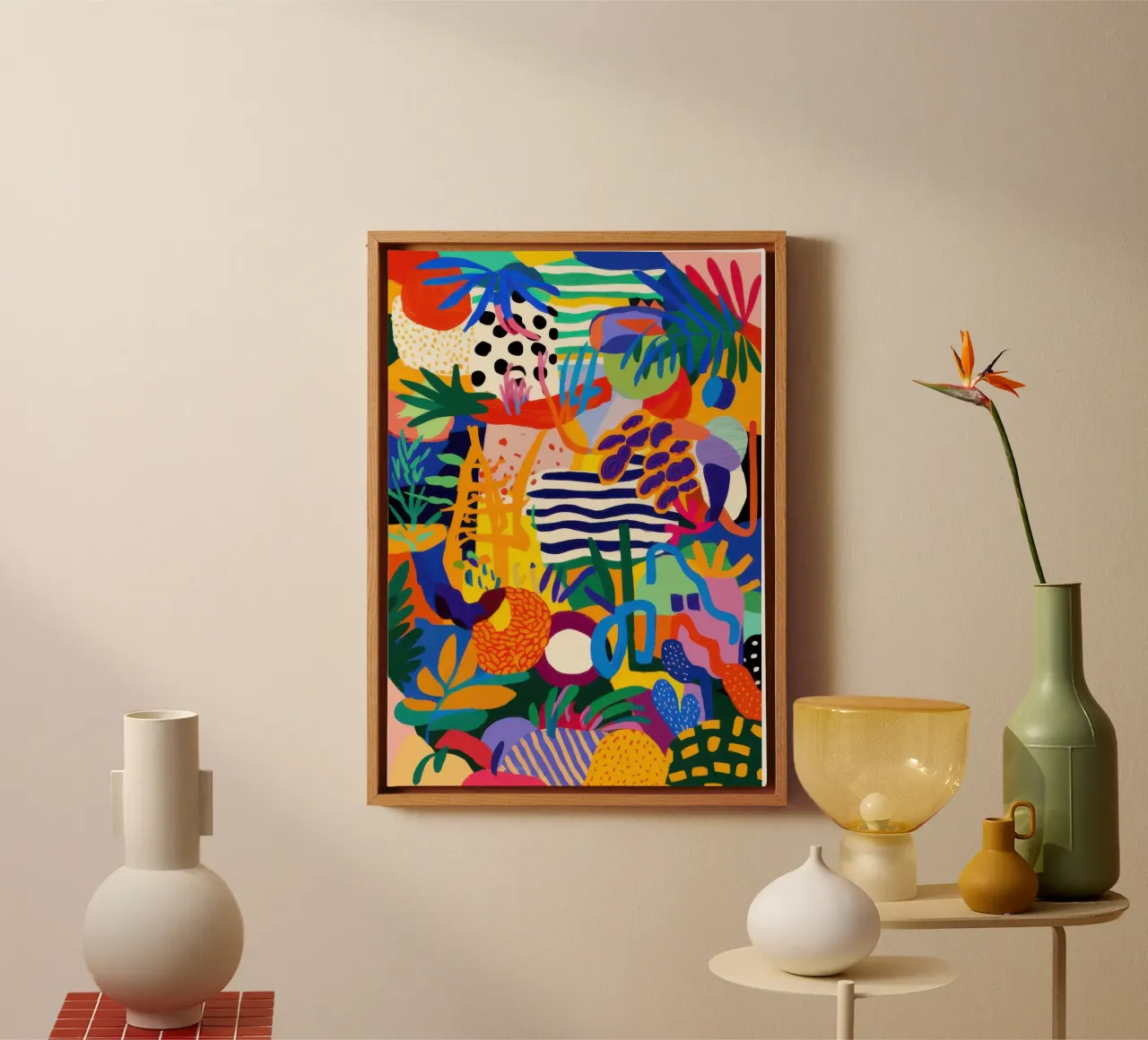 Chaotic Joyful Jam canvas with Floater frame by Heaven Craft