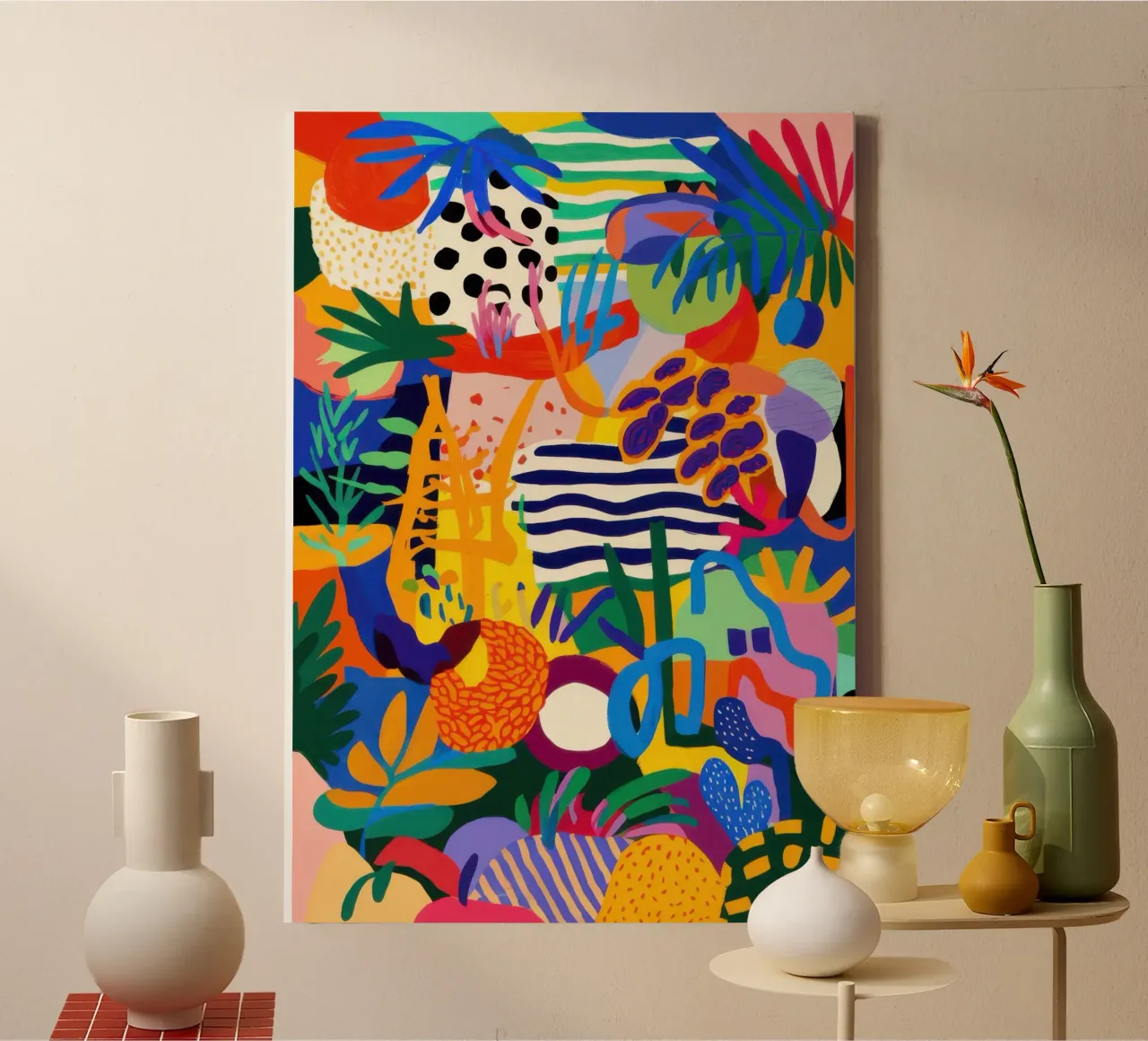 Chaotic Joyful Jam canvas with Floater frame by Heaven Craft