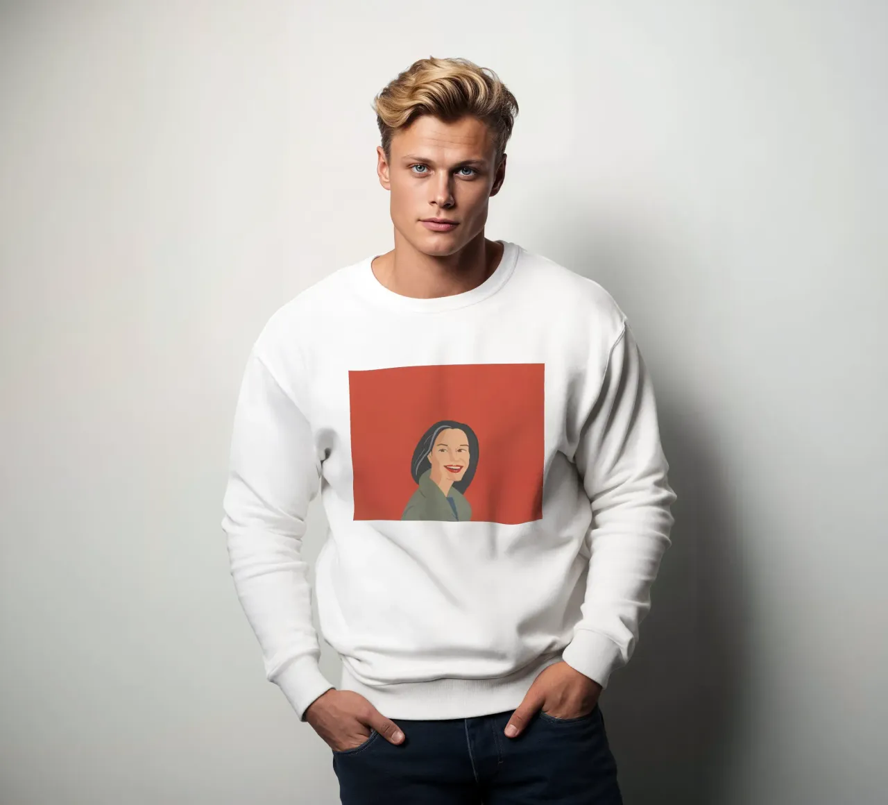 Alex Katz Grande sorriso rosso felpa da Marcobarshop