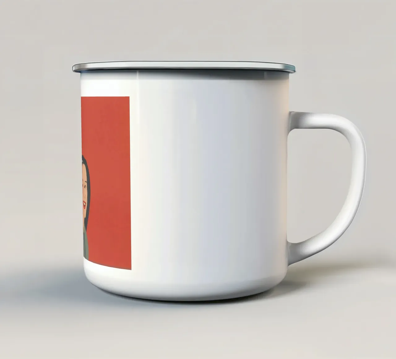 Alex Katz Grande sorriso rosso tazza in smalto da Marcobarshop