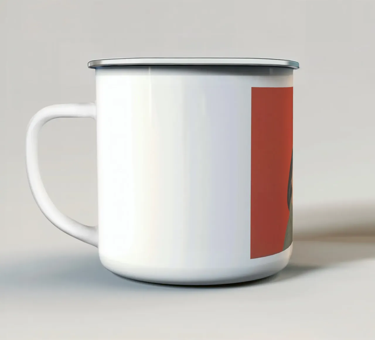 Alex Katz Grande sorriso rosso tazza in smalto da Marcobarshop
