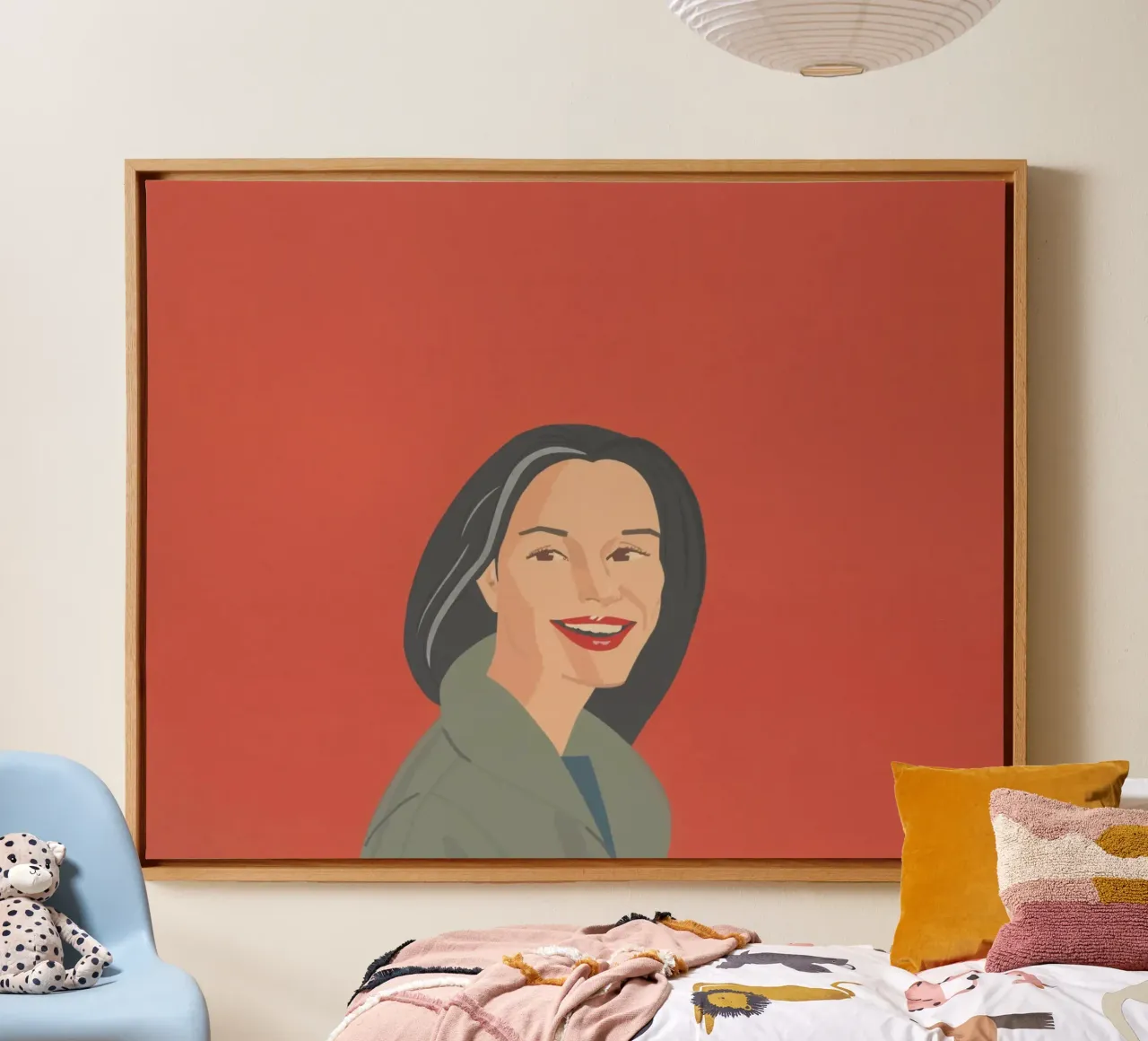 Alex Katz Big Red Smile canvas with Floater frame by Marcobarshop