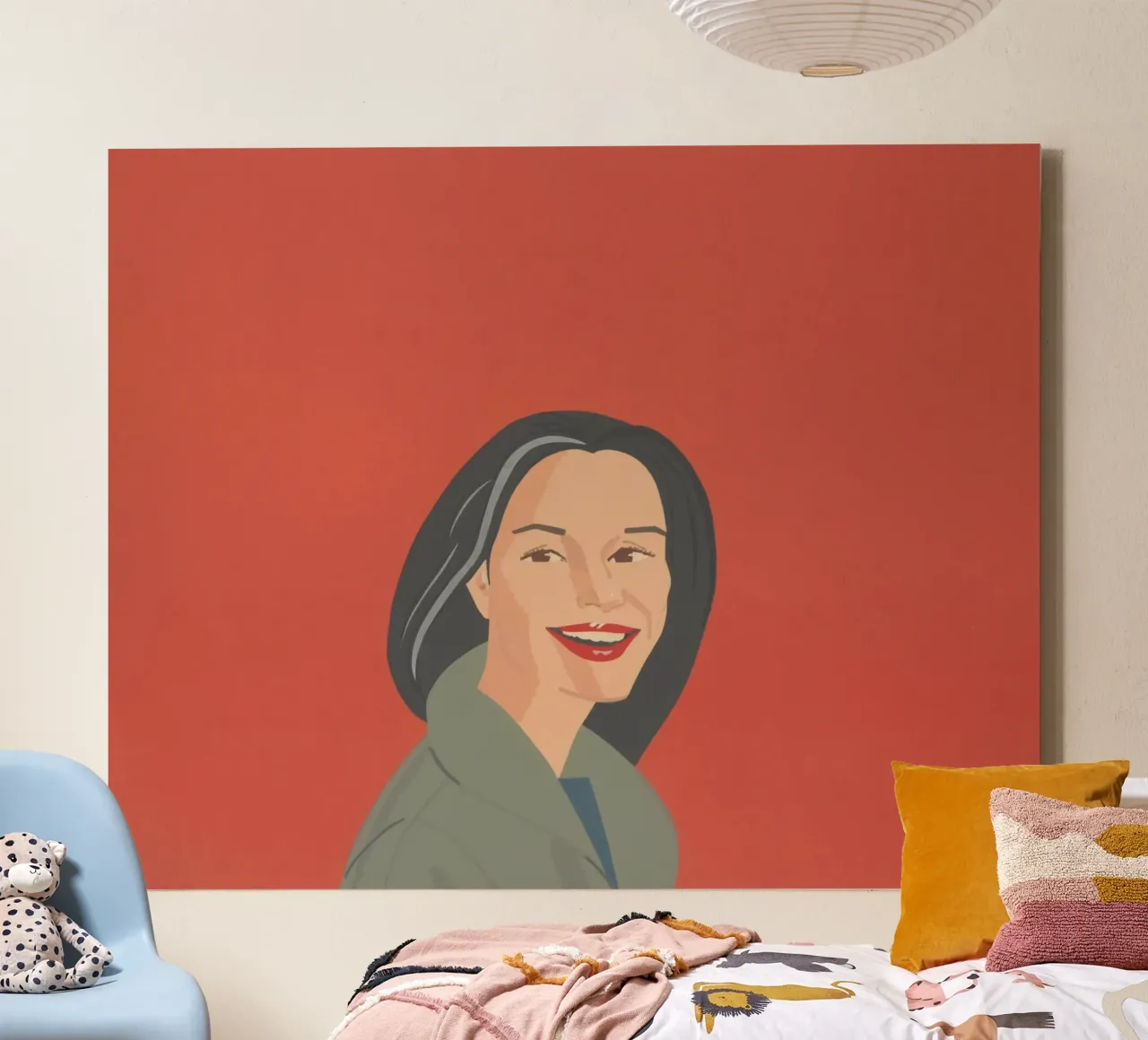 Alex Katz Big Red Smile canvas with Floater frame by Marcobarshop
