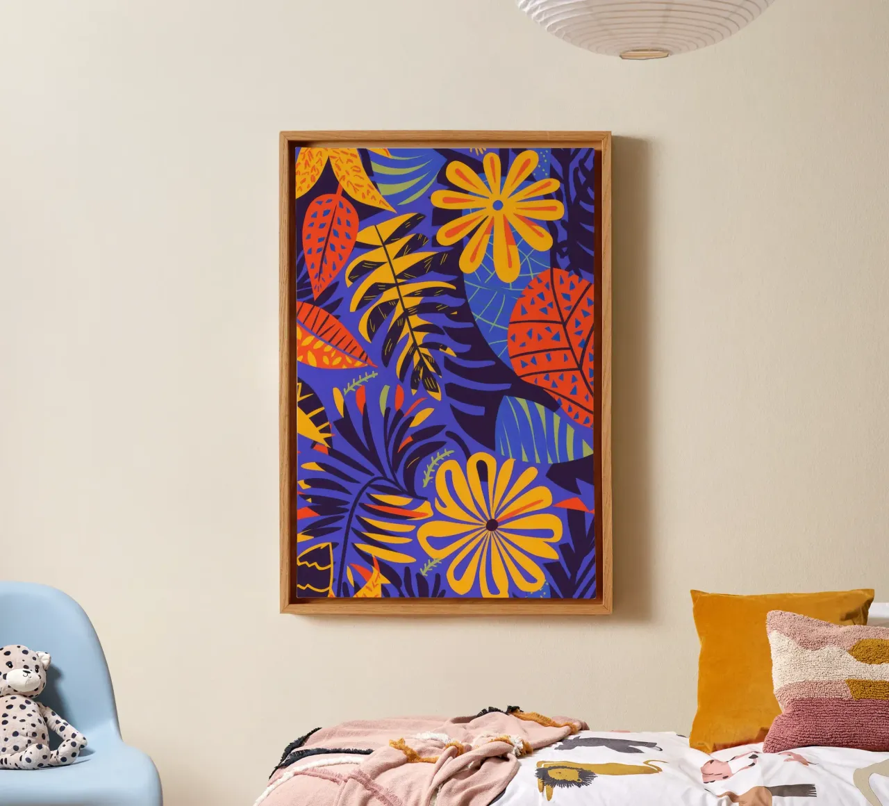 Middernacht Bloei Spektakel canvas met Baklijst van Wish Studio