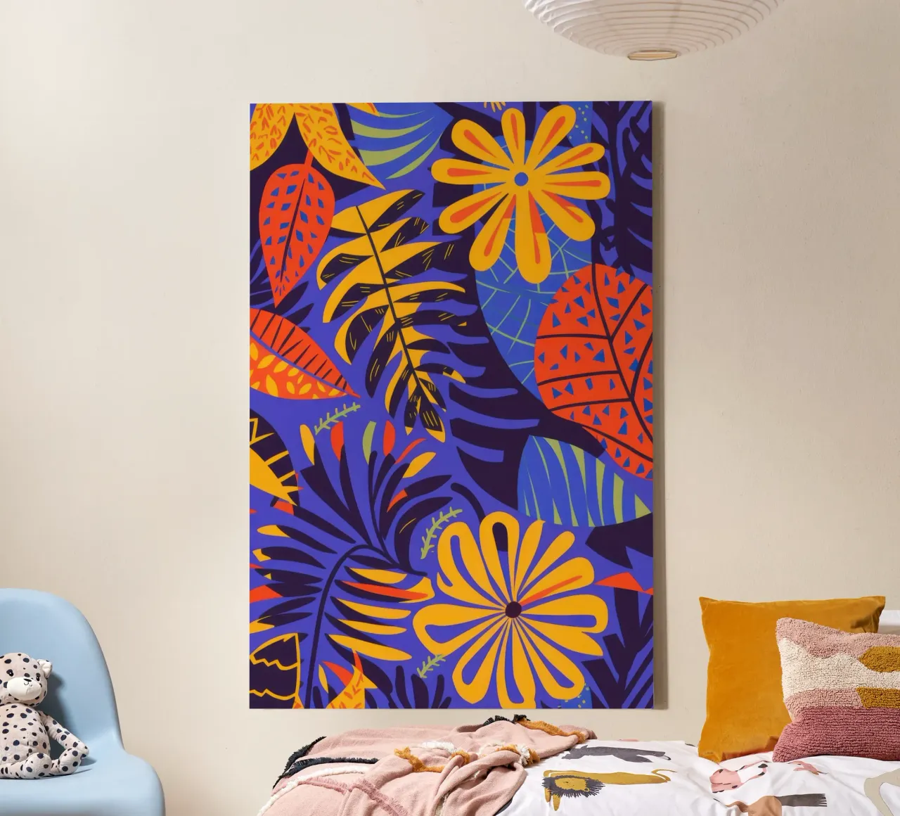 Middernacht Bloei Spektakel canvas met Baklijst van Wish Studio