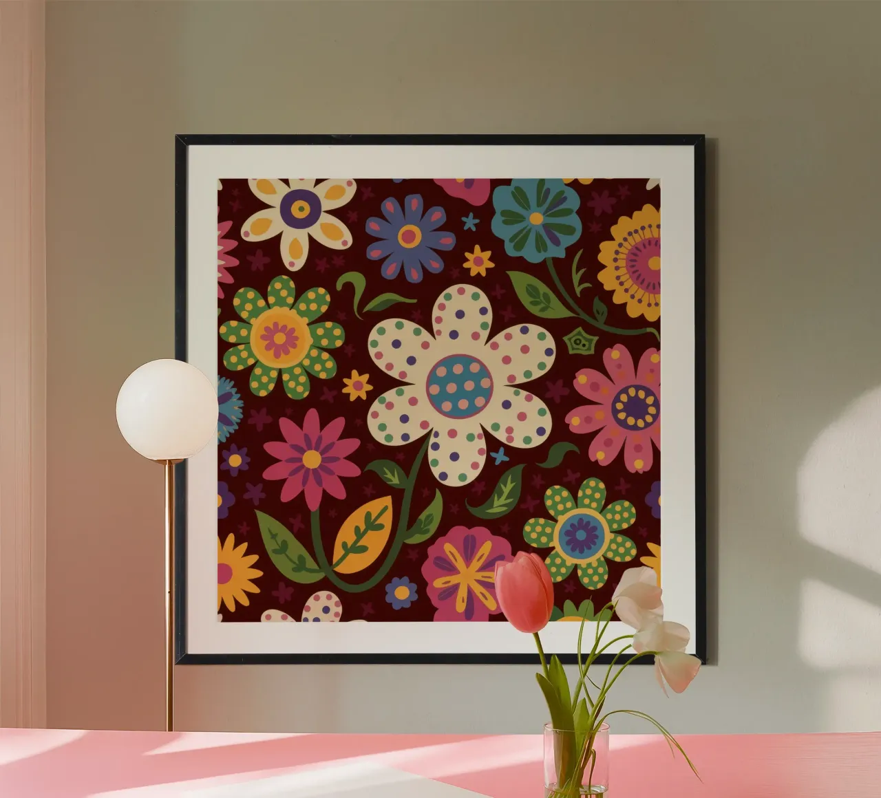 Retro-Patchwork-Posies Poster von Echo Saber