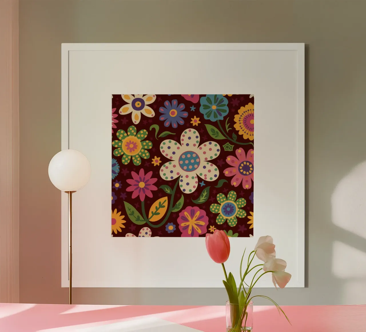 Retro-Patchwork-Posies Poster von Echo Saber