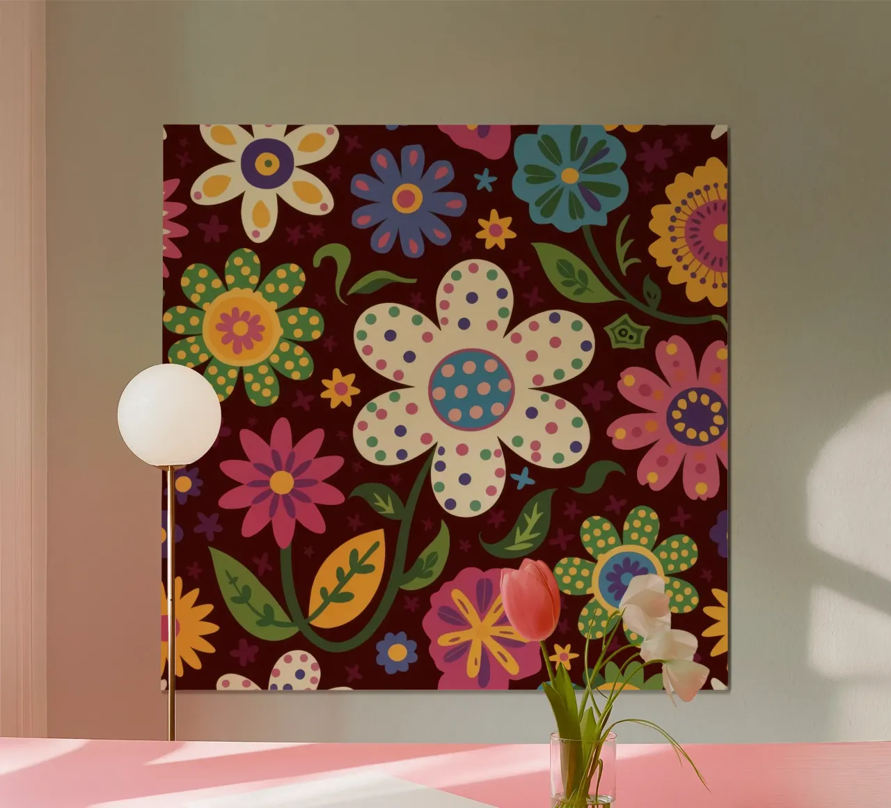 Retro-Patchwork-Posies Poster von Echo Saber