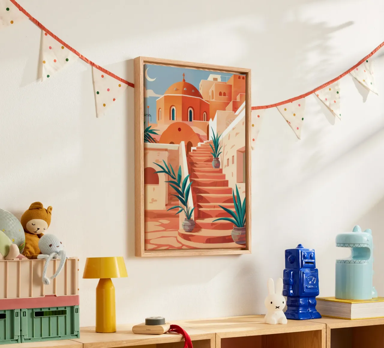 Passi di terracotta baciati dal sole tela con Cornice a cassetta da Heaven Craft