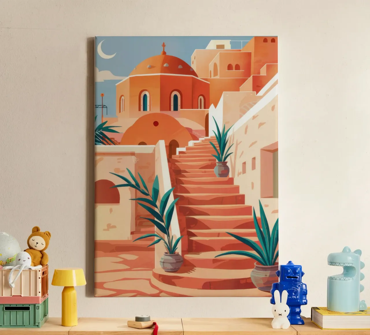 Passi di terracotta baciati dal sole tela con Cornice a cassetta da Heaven Craft
