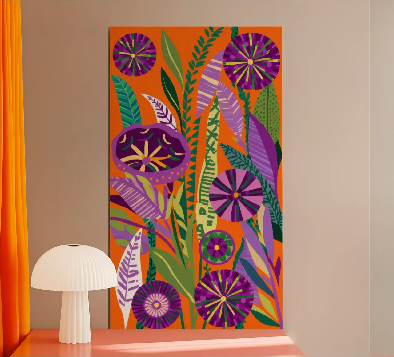 Esplosione floreale viola poster con telaio in alluminio da Echo Saber