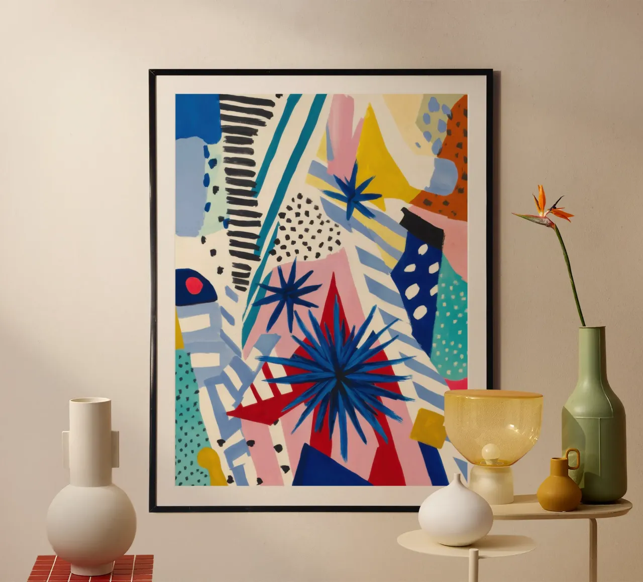 Frammenti di natura geometrica poster con telaio in plastica da Echo Saber