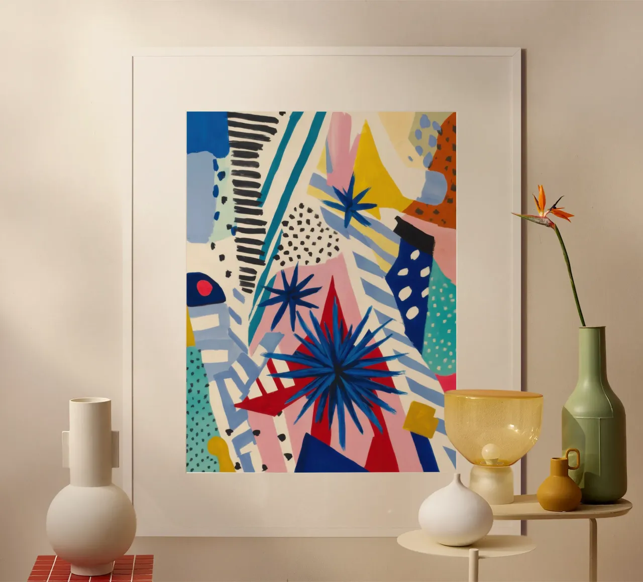 Frammenti di natura geometrica poster con telaio in plastica da Echo Saber