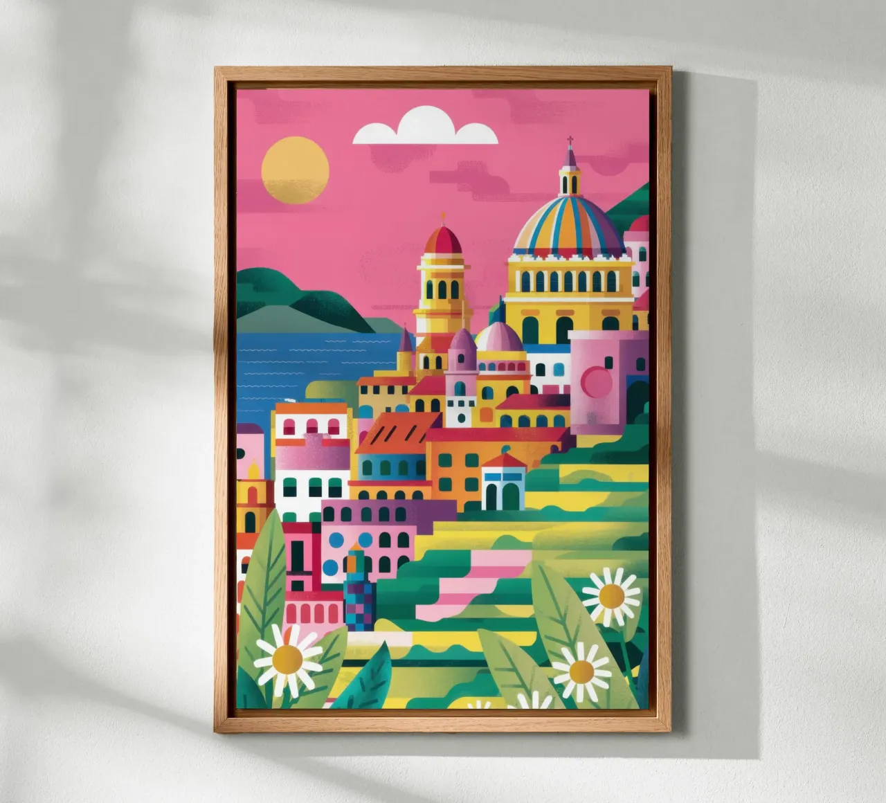Città da sogno pastello tela con Cornice a cassetta da Heaven Craft