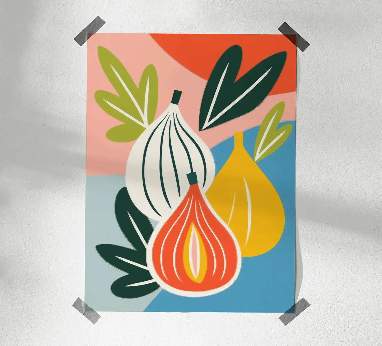 Ode al fico | Natura morta succulenta poster con telaio in plastica da Autofocus