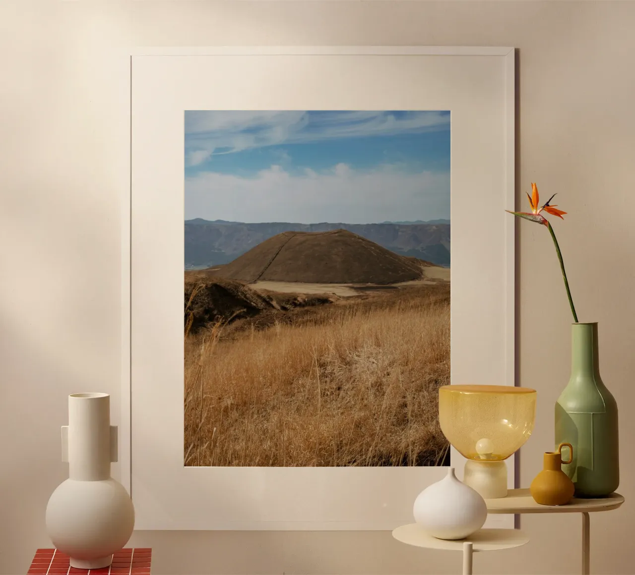 Monte Aso, Giappone poster con telaio in plastica da Marcel Bisig