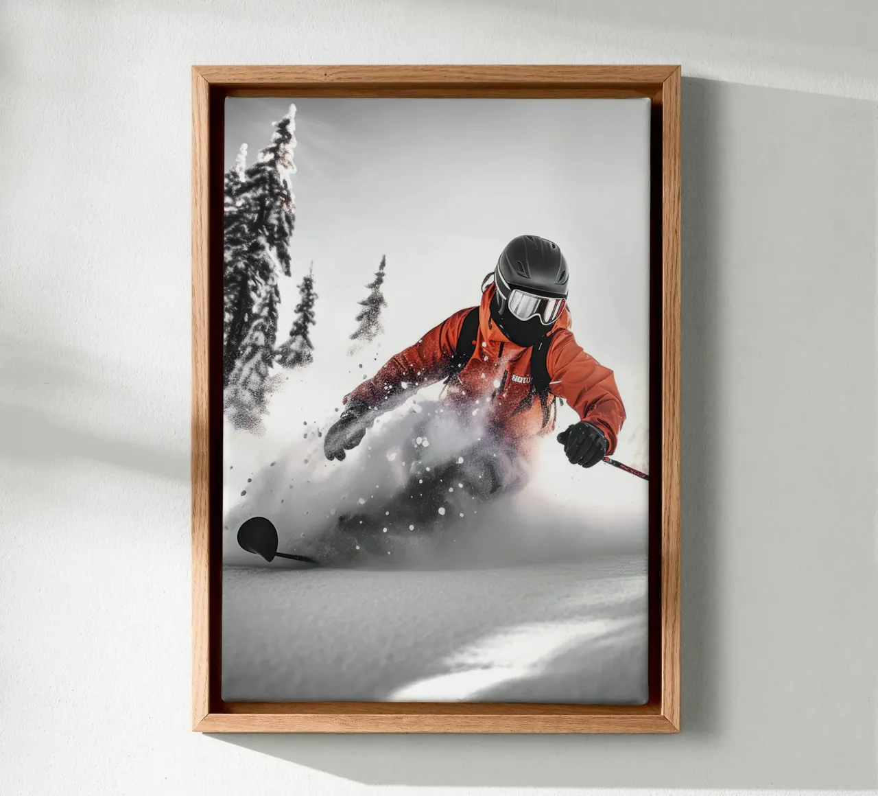 Sciatore fuori pista tela con Cornice a cassetta da World of Pearce