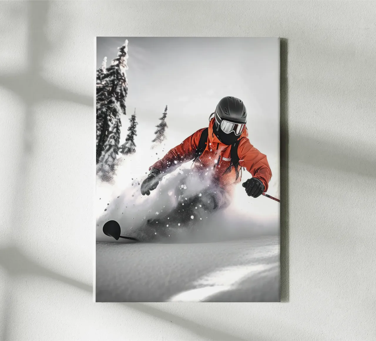 Sciatore fuori pista tela con Cornice a cassetta da World of Pearce