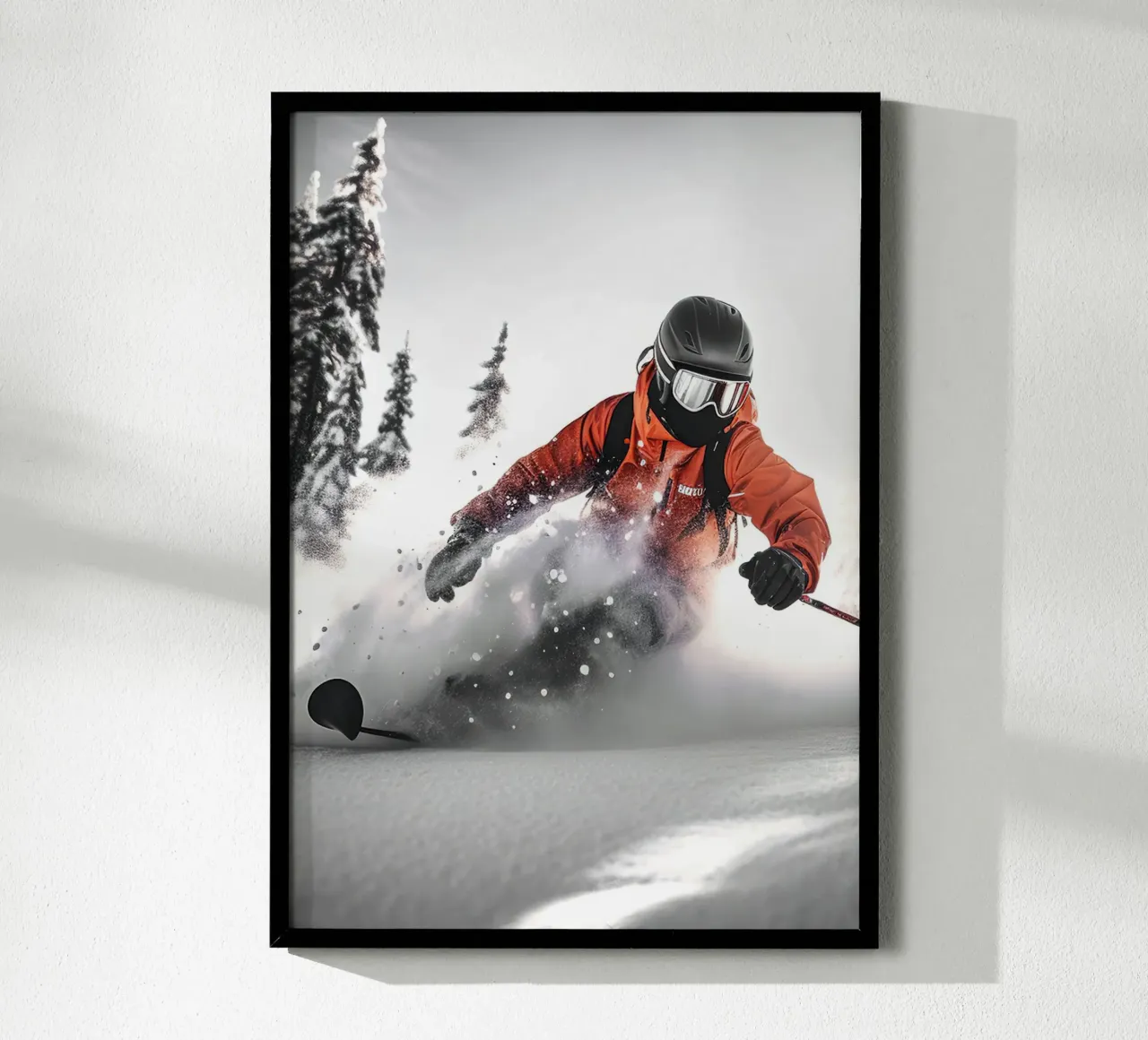 Sciatore fuori pista poster con telaio in plastica da World of Pearce