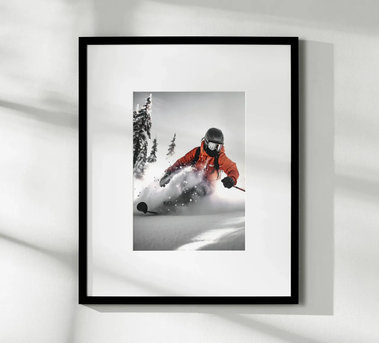 Sciatore fuori pista poster con telaio in plastica da World of Pearce