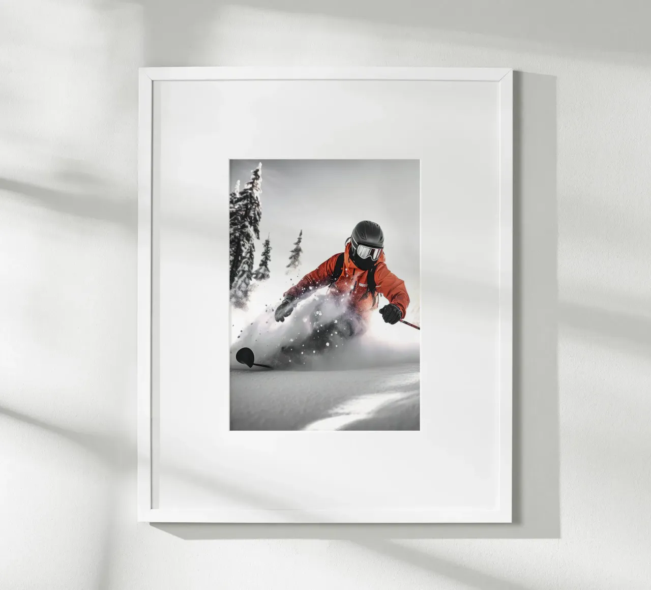 Sciatore fuori pista poster con telaio in plastica da World of Pearce