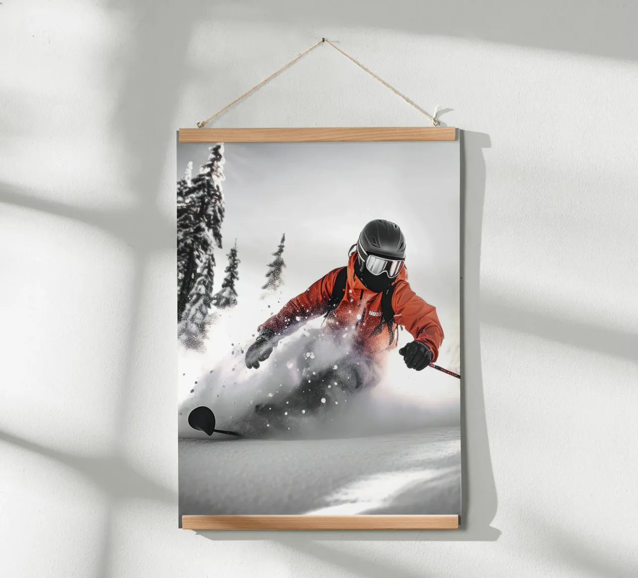 Sciatore fuori pista poster con telaio in plastica da World of Pearce