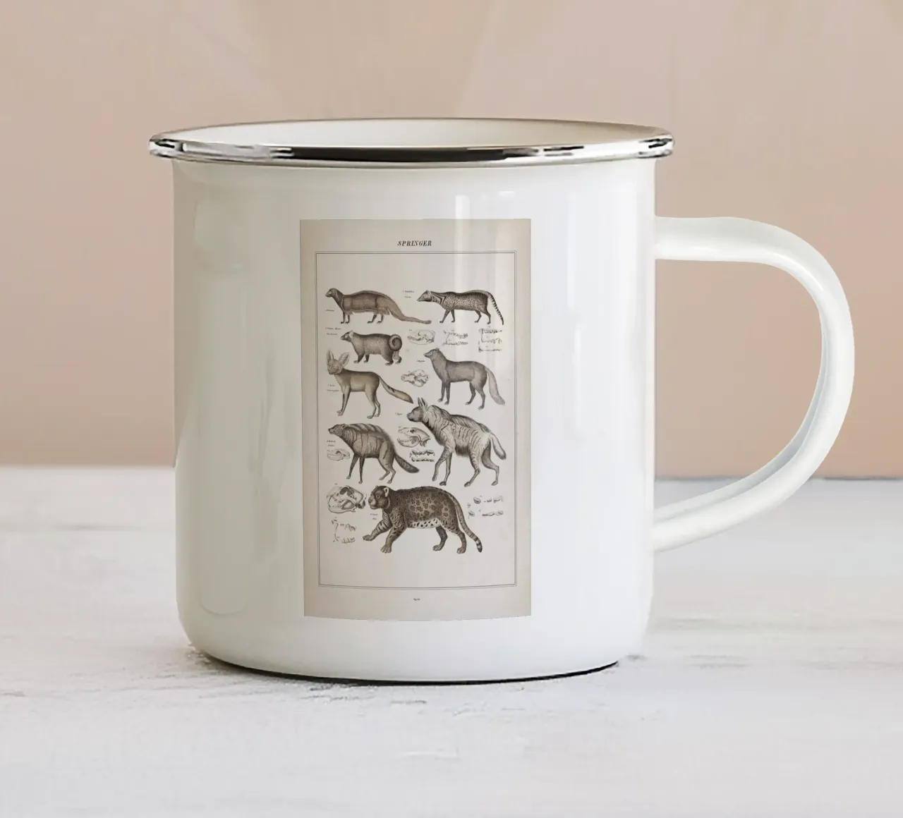 Vintage Oken 1 Springer tazza in smalto da Vintage Print Collection